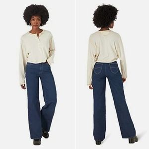 Lee Women's High Rise A Line Jean 30×34 Cute Dark Blue.